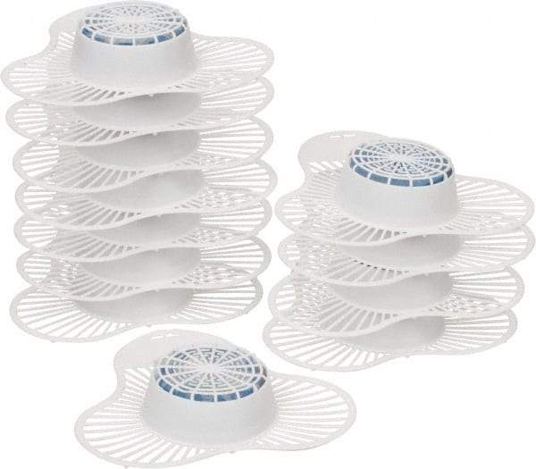 Fresh Products - Plastic, Urinal Screen with Block - White Screen with Blue Block, Cherry Scent Scent - Exact Industrial Supply