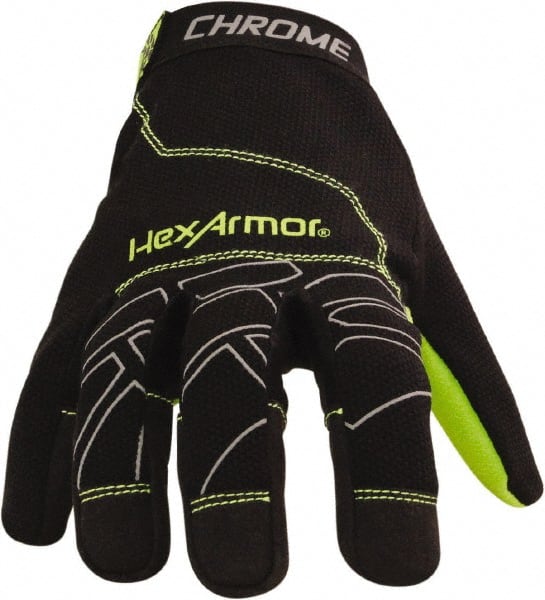 Cut & Puncture-Resistant Gloves: Size 2XL, ANSI Cut A8, ANSI Puncture 2, Leather Black & Silver