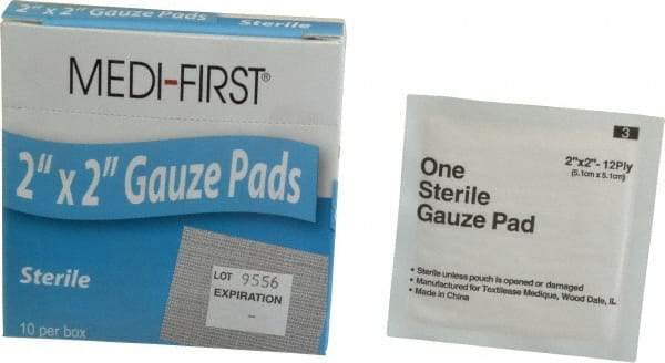 Medique - 2" Long x 2" Wide, General Purpose Pad - Gauze Bandage, Sterile - Exact Industrial Supply