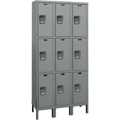 Hallowell - 9 Door, 3 Tier, Premium Wardrobe Lockers - Exact Industrial Supply