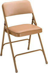 NPS - 18-3/4" Wide x 20-1/4" Deep x 29-1/2" High, Vinyl Folding Chair with Vinyl Padded Seat - French Beige - Exact Industrial Supply