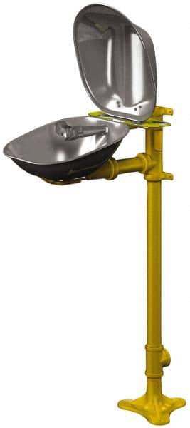 Bradley - Pedestal Mount, Stainless Steel Bowl, Eyewash Station - Exact Industrial Supply