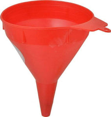Funnel King - 1 pt Capacity Polyethylene Funnel - 4-1/2" Mouth OD, 1/2" Tip OD, 2-1/4" Straight Spout, Red - Exact Industrial Supply