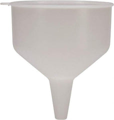 Funnel King - 144 oz Capacity Polyethylene Funnel - 9" Mouth OD, 1-1/8" Tip OD, 3-1/2" Straight Spout, Natural - Exact Industrial Supply
