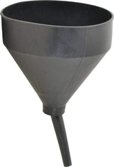 Funnel King - 3 Qt Capacity Polyethylene Funnel - 7-1/2" Mouth OD, 5/8" Tip OD, 4-7/16" Swivel Spout, Gray - Exact Industrial Supply