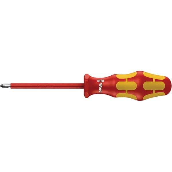 Wera - #1 Point, 3-1/8" Blade Length Insulated Screwdriver - 248mm OAL - Exact Industrial Supply