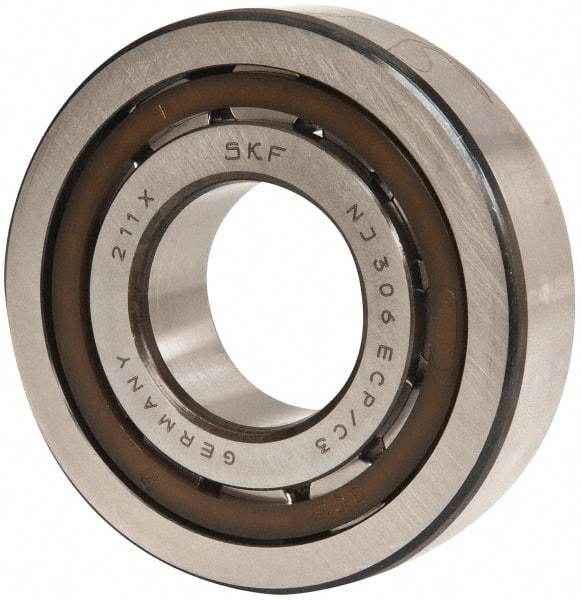 SKF - 30mm Bore Diam, 72mm Outside Diam, 19mm Wide Cylindrical Roller Bearing - 51,200 N Dynamic Capacity, 48,000 Lbs. Static Capacity - Exact Industrial Supply