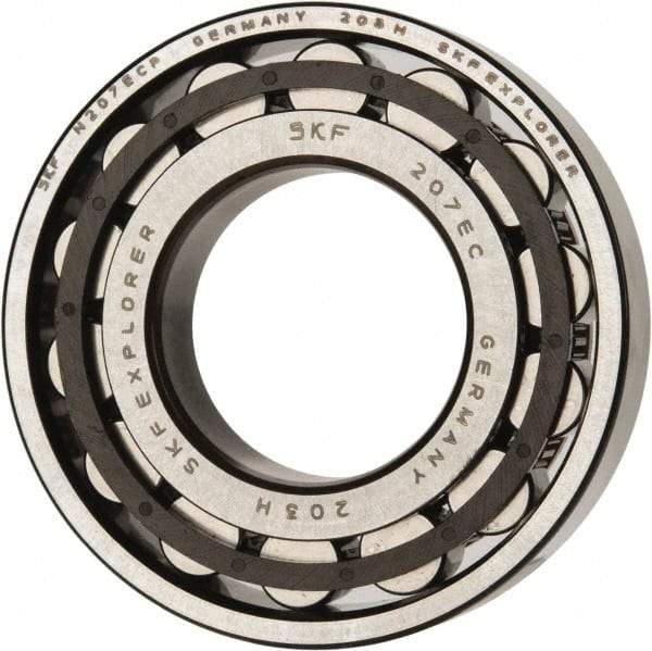 SKF - 35mm Bore Diam, 72mm Outside Diam, 17mm Wide Cylindrical Roller Bearing - 48,400 N Dynamic Capacity, 48,000 Lbs. Static Capacity - Exact Industrial Supply