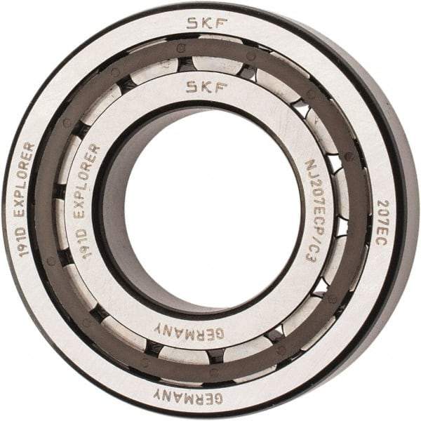 SKF - 35mm Bore Diam, 72mm Outside Diam, 17mm Wide Cylindrical Roller Bearing - 48,400 N Dynamic Capacity, 48,000 Lbs. Static Capacity - Exact Industrial Supply