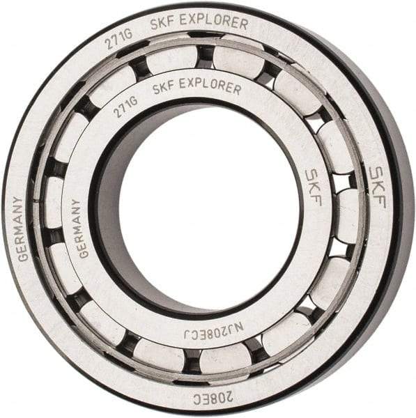 SKF - 40mm Bore Diam, 80mm Outside Diam, 18mm Wide Cylindrical Roller Bearing - 53,900 N Dynamic Capacity, 53,000 Lbs. Static Capacity - Exact Industrial Supply