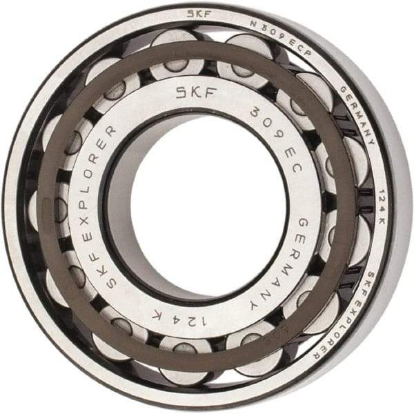 SKF - 45mm Bore Diam, 100mm Outside Diam, 25mm Wide Cylindrical Roller Bearing - 99,000 N Dynamic Capacity, 100,000 Lbs. Static Capacity - Exact Industrial Supply