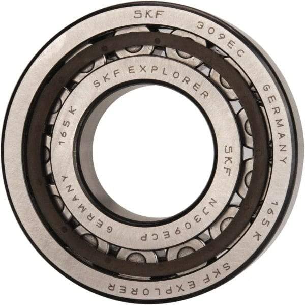 SKF - 45mm Bore Diam, 100mm Outside Diam, 25mm Wide Cylindrical Roller Bearing - 99,000 N Dynamic Capacity, 100,000 Lbs. Static Capacity - Exact Industrial Supply