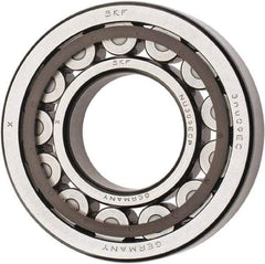 SKF - 45mm Bore Diam, 100mm Outside Diam, 25mm Wide Cylindrical Roller Bearing - 99,000 N Dynamic Capacity, 100,000 Lbs. Static Capacity - Exact Industrial Supply