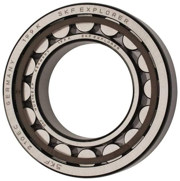 SKF - 50mm Bore Diam, 90mm Outside Diam, 20mm Wide Cylindrical Roller Bearing - 64,400 N Dynamic Capacity, 69,500 Lbs. Static Capacity - Exact Industrial Supply