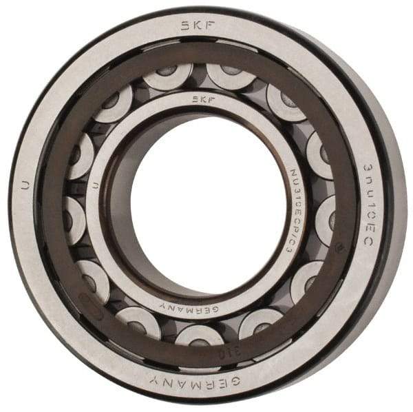 SKF - 50mm Bore Diam, 110mm Outside Diam, 27mm Wide Cylindrical Roller Bearing - 110,000 N Dynamic Capacity, 112,000 Lbs. Static Capacity - Exact Industrial Supply