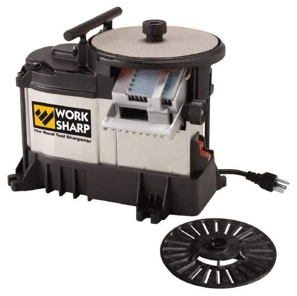 Work Sharp - 2 Inch Wide Tool Compatibility, 5.9055 Inch Wheel Diameter, Straight Cutting Tool Sharpener - 1/5 hp, 115 Voltage - Exact Industrial Supply
