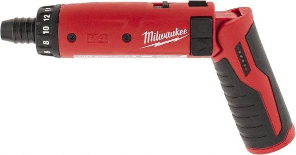 Milwaukee Tool - 4 Volts, Lithium-Ion Battery, Swivel Handle Cordless Screwdriver - 200, 600 RPM, 44 Inch/Lbs. Torque, 2 Speed - Exact Industrial Supply