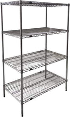 Value Collection - 4 Shelf Wire Shelving - Starter Unit - 36" Wide x 24" Deep x 63" High, - Exact Industrial Supply