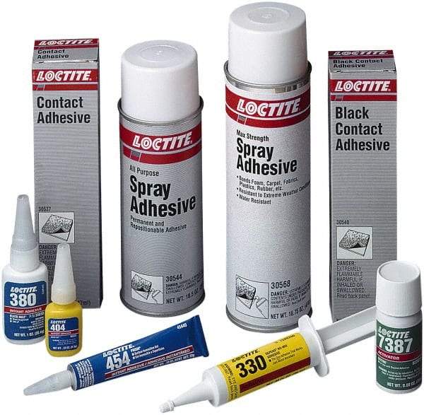 Loctite - 0.70 oz Bottle Clear Instant Adhesive - Series 435, 30 sec Working Time, 24 hr Full Cure Time, Bonds to Metal, Plastic & Rubber - Exact Industrial Supply