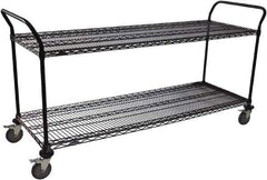 Value Collection - 600 Lb Capacity, 24" Wide x 60" Long x 39" High Wire Cart - 2 Shelf, Steel, Swivel Casters - Exact Industrial Supply