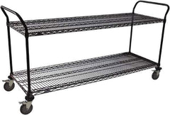 Value Collection - 800 Lb Capacity, 24" Wide x 36" Long x 39" High Wire Cart - 2 Shelf, Steel, Swivel Casters - Exact Industrial Supply