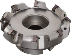 Sumitomo - 40mm Cut Diam, 16mm Arbor Hole, 45° Indexable Chamfer & Angle Face Mill - 3 Inserts, ONMT 05T6\xB6SNMT 13T6\xB6XNET 13T6 Insert, Right Hand Cut, Through Coolant, Series DualMill - Exact Industrial Supply