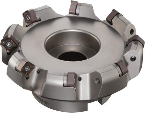 Sumitomo - 50mm Cut Diam, 22mm Arbor Hole, 45° Indexable Chamfer & Angle Face Mill - 3 Inserts, ONMT 05T6\xB6SNMT 13T6\xB6XNET 13T6 Insert, Right Hand Cut, Through Coolant, Series DualMill - Exact Industrial Supply