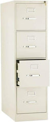 Hon - 15" Wide x 52" High x 26-1/2" Deep, 4 Drawer Vertical File with Lock - Steel, Putty - Exact Industrial Supply