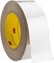 3M - 2" x 45m Silver Foil Tape - 3.25 mil, Acrylic Adhesive, Aluminum Foil Backing, 10 Lb/ln Tensile Strength, -30°F to 260°F, Series 3380 - Exact Industrial Supply