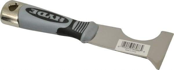 Hyde Tools - 2-1/2" Wide Stainless Steel Putty Knife - Stiff, Cushioned Grip Polypropylene Handle, 8" OAL - Exact Industrial Supply