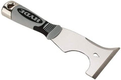 Hyde Tools - 3" Wide Stainless Steel Putty Knife - Stiff, Cushioned Grip Polypropylene Handle, 8" OAL - Exact Industrial Supply