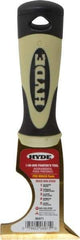 Hyde Tools - 2-1/2" Wide Brass Multi-Purpose Knife - Stiff, Cushioned Grip Polypropylene Handle, 8" OAL - Exact Industrial Supply
