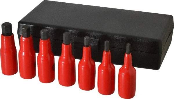 Wiha - 7 Piece 3/8" Drive Inch Hex Bit Socket Set - 3/16 to 1/2" Hex - Exact Industrial Supply