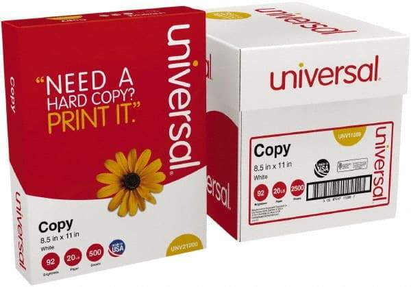 UNIVERSAL - 8-1/2" x 11" White Copy Paper - Use with Laser Printers, Copiers, Plain Paper Fax Machines - Exact Industrial Supply