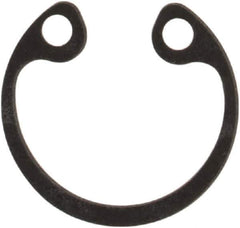 Rotor Clip - 0.015" Thick, Phosphate Finish, Steel Snap Internal Retaining Ring - 0.02" Groove Width, 0.009" Groove Depth, 0.268" Groove Diam, Grade 1060-1090 - Exact Industrial Supply