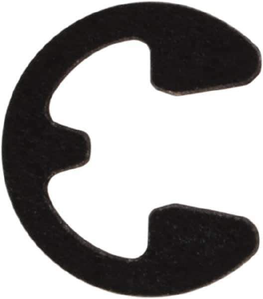 Rotor Clip - 0.074" Groove Diam, 3/32" Shaft Diam, Phosphate Steel, E Style External Retaining Rings - 0.02" Groove Width, 0.01" Groove Depth, 0.015" Ring Thickness, Grade 1060-1090 - Exact Industrial Supply