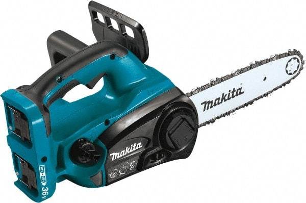 Makita - 36 Volt, 1650 Ft/min, Battery Powered Chainsaw - 12" Guide Bar Length, 3/8" Chain Pitch - Exact Industrial Supply