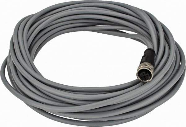 Telemecanique Sensors - 3 Amp, M12 4 Pin Female Straight Cordset Sensor and Receptacle - 250 VAC, 300 VDC, 10m Cable Length, IP67 Ingress Rating - Exact Industrial Supply