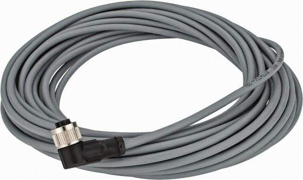 Telemecanique Sensors - 3 Amp, M12 4 Pin Elbowed Female Cordset Sensor and Receptacle - 250 VAC, 300 VDC, 10m Cable Length, IP67 Ingress Rating - Exact Industrial Supply