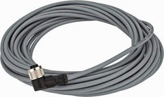 Telemecanique Sensors - 3 Amp, M12 4 Pin Elbowed Female Cordset Sensor and Receptacle - 250 VAC, 300 VDC, 10m Cable Length, IP67 Ingress Rating - Exact Industrial Supply