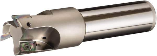 Sumitomo - 1" Cut Diam, 1" Shank Diam, 4.781" OAL, Indexable Square Shoulder End Mill - AECT Inserts, Weldon Shank, 90° Lead Angle, Through Coolant, Series WaveMill - Exact Industrial Supply