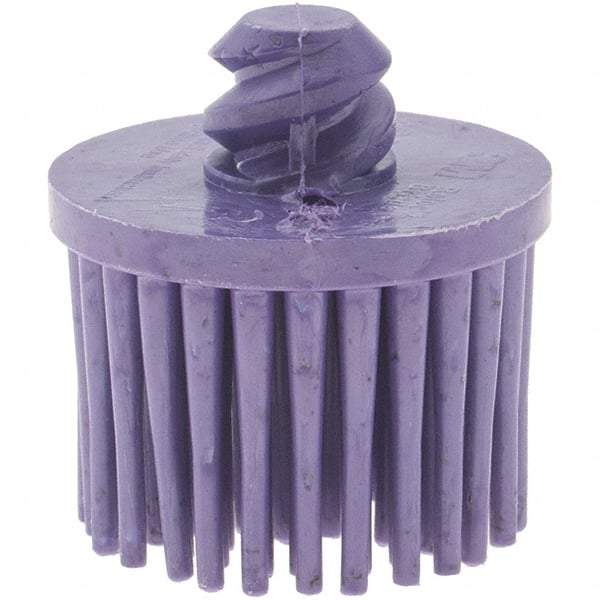 Value Collection - 1" 36 Grit Ceramic Straight Disc Brush - Very Coarse Grade, Type R Quick Change Connector, 3/4" Trim Length, 0.37" Arbor Hole - Exact Industrial Supply