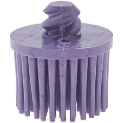 Value Collection - 1" 36 Grit Ceramic Straight Disc Brush - Very Coarse Grade, Type R Quick Change Connector, 3/4" Trim Length, 0.37" Arbor Hole - Exact Industrial Supply