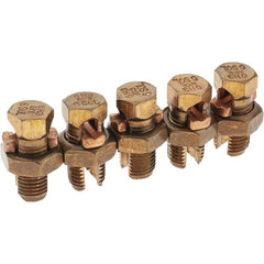 Value Collection - 10 to 6 AWG, Bronze Alloy, Split Bolt Connector - 15/32" Head Width - Exact Industrial Supply