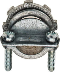 Value Collection - 1/2" Trade, Die Cast Zinc Squeeze Clamp Straight Conduit Connector - Exact Industrial Supply