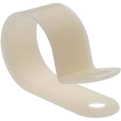 Made in USA - 3/4" Bundle Diam, 3/16" Hole, Nylon Clamp - 1/2" Wide, White - Exact Industrial Supply
