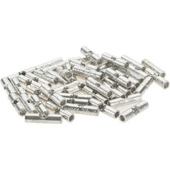 Value Collection - 18 to 14 AWG Compatible, Noninsulated, Crimp-On Butt Splice Terminal - 2 Wire Entries, Copper Contacts, Tin Contact Plating - Exact Industrial Supply