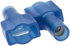 Value Collection - 16 to 14 AWG, Nylon, Fully Insulated, Male Wire Disconnect - 1/4" Wide Tab, Blue - Exact Industrial Supply