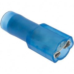 Value Collection - 16 to 14 AWG, Fully Insulated, Female Wire Disconnect - 3/16" Wide Tab, Blue, CSA Certified, UL Listed - Exact Industrial Supply