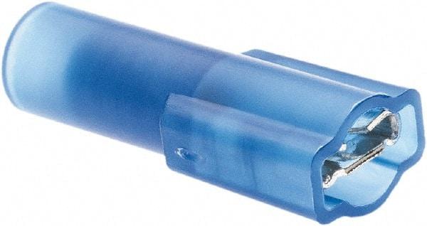 Value Collection - 16 to 14 AWG, Nylon, Fully Insulated, Female Wire Disconnect - 3/16" Wide Tab, Blue, CSA Certified, UL Listed - Exact Industrial Supply